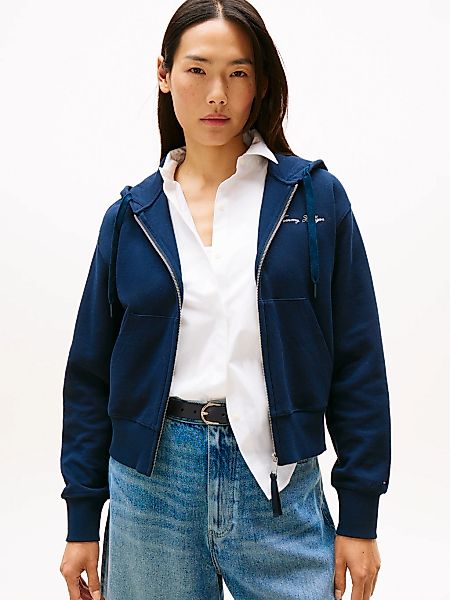 Tommy Hilfiger Sweatjacke "SCRIPT REG PIQUE ZIP-UP HOODIE", mit Tommy Hilfi günstig online kaufen