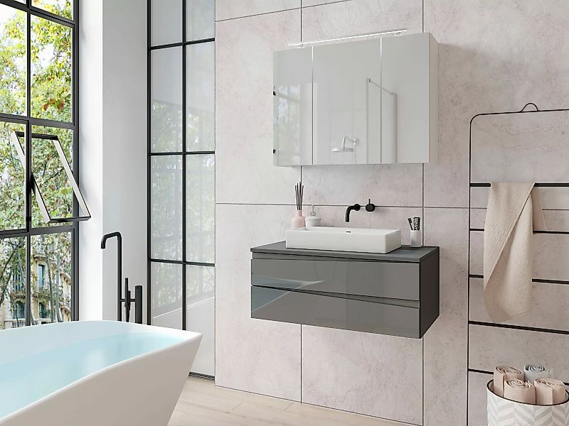 byLIVING Waschbeckenschrank "Shape", (1 St.), für Aufsatzbecken mit asymetr günstig online kaufen