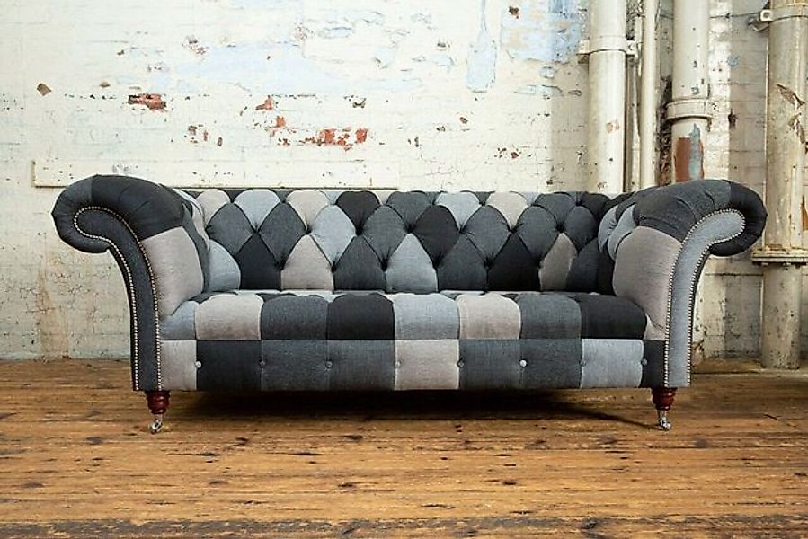 JVmoebel Chesterfield-Sofa Sofa 3 Sitzer Couch design Chesterfield Sitz Tex günstig online kaufen