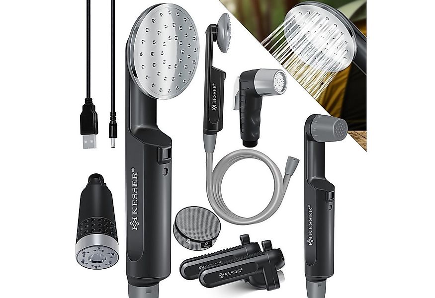 KESSER Gartendusche, Campingdusche mit Akku Tauchpumpe Handbrause 2x 2200 m günstig online kaufen