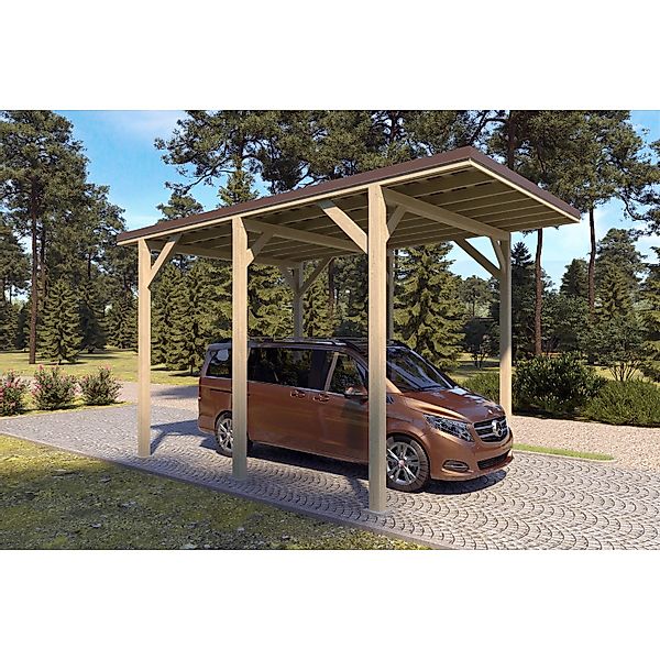 Holzbrüder Camping-Carport Ralf 24m² Natur-Dunkelbraun günstig online kaufen