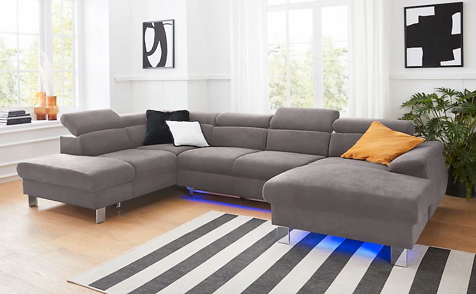 COTTA Wohnlandschaft "Komaris U-Form, B: 320 cm" mit Kopfteilverstellung, o günstig online kaufen