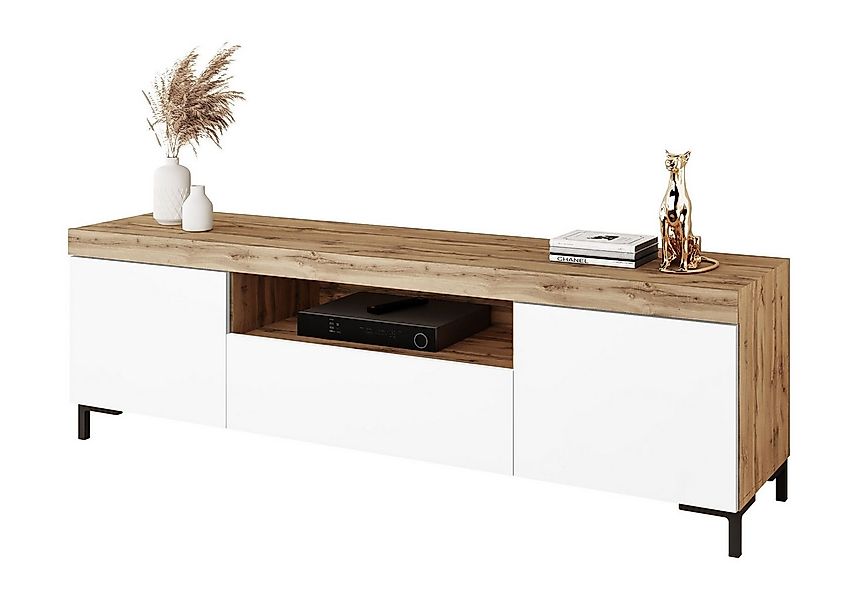 Lookway TV-Schrank YOSHI mit Beinen und Schublade im Industrial Design Brei günstig online kaufen