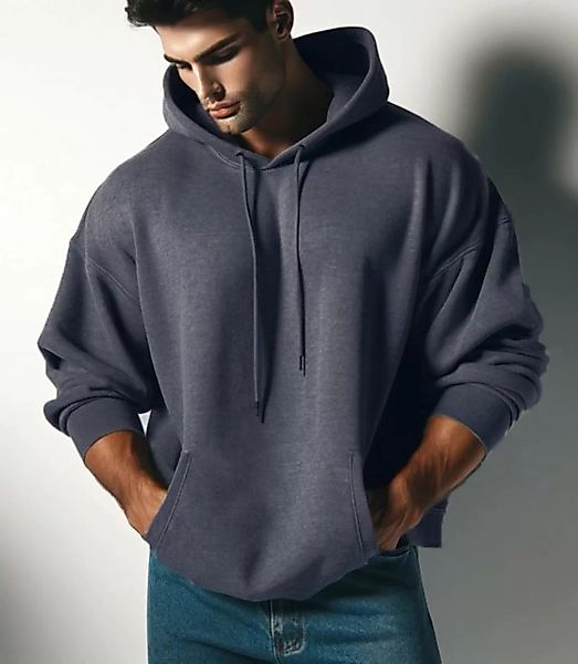 RMK Kapuzenpullover Herren Hoodie Pullover Langarmshirt Oversize mit 2 Tasc günstig online kaufen