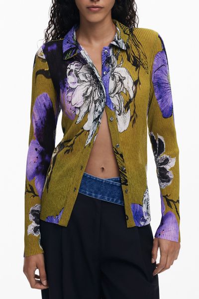 Desigual Blusenshirt Grünes Damen Langarmshirt mit günstig online kaufen