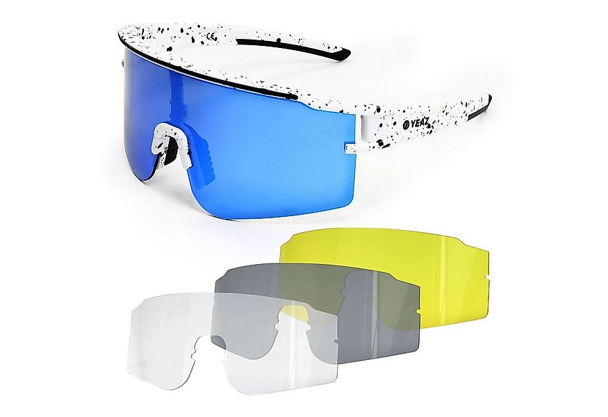 YEAZ Sportbrille SUNTHRILL SET Sport-Sonnenbrille Weiß/Blau, Sport-Sonnenbr günstig online kaufen