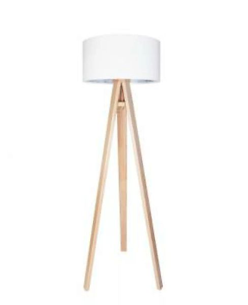 Stehlampe Weiß Blau Holz 140cm Retro Wohnzimmer günstig online kaufen