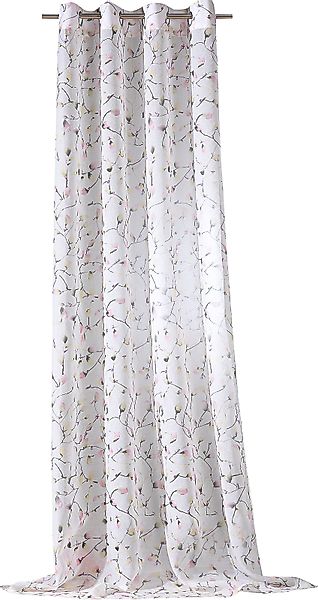 Weckbrodt Vorhang "Mila" Ösen 1 Stk. tlg. Leinen-Optik, transparent, mit fl günstig online kaufen