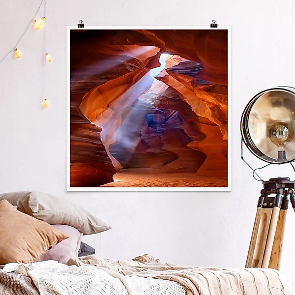 Poster - Quadrat Lichtspiel im Antelope Canyon günstig online kaufen