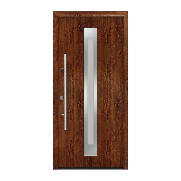 EcoStar Haustür Isopro Secur IPS 770S Dark Oak 110 cm x 210 cm DIN L günstig online kaufen