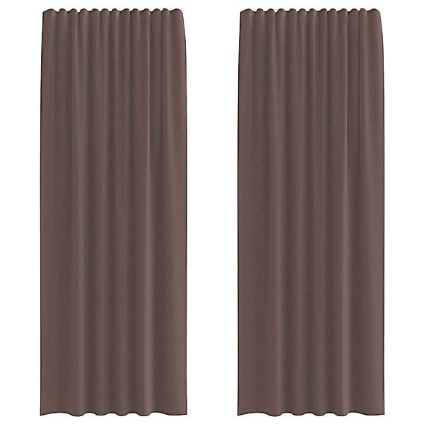 vidaXL Voile Vorhänge mit Lasche 2 Stk Braun 4102265 günstig online kaufen