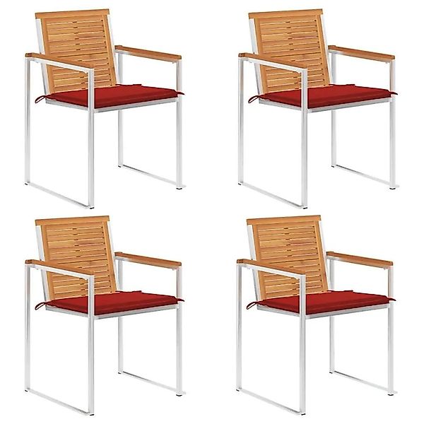 vidaXL Gartenstühle 4 Stk mit Kissen Massivholz Akazie 3078476 günstig online kaufen