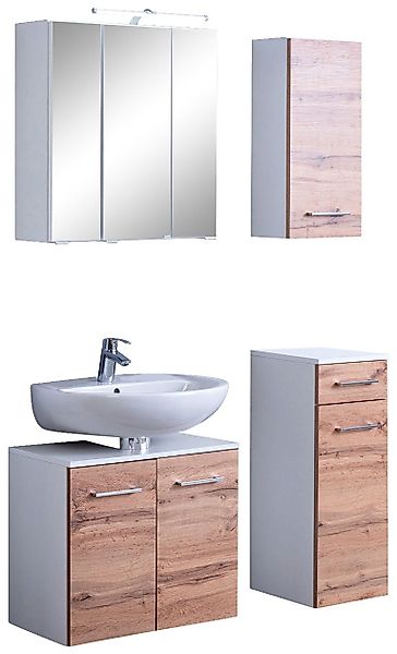 welltime Badmöbel-Set Avignon, (4-St), mit 3D-Spiegelschrank günstig online kaufen