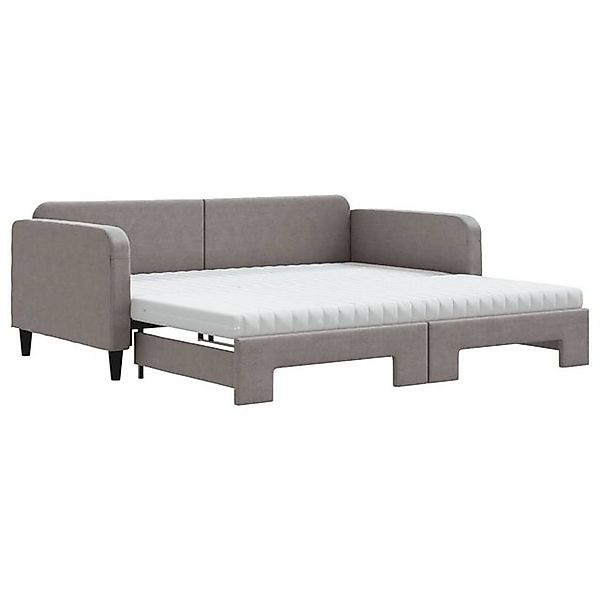 vidaXL Ausziehbett, Tagesbett Ausziehbar mit Matratzen Dunkelgrau 100x200 c günstig online kaufen