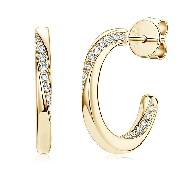 ROUGEMONT Paar Creolen Moissanit Damen Creolen Ohrringe 925 Silber 18K Gold günstig online kaufen