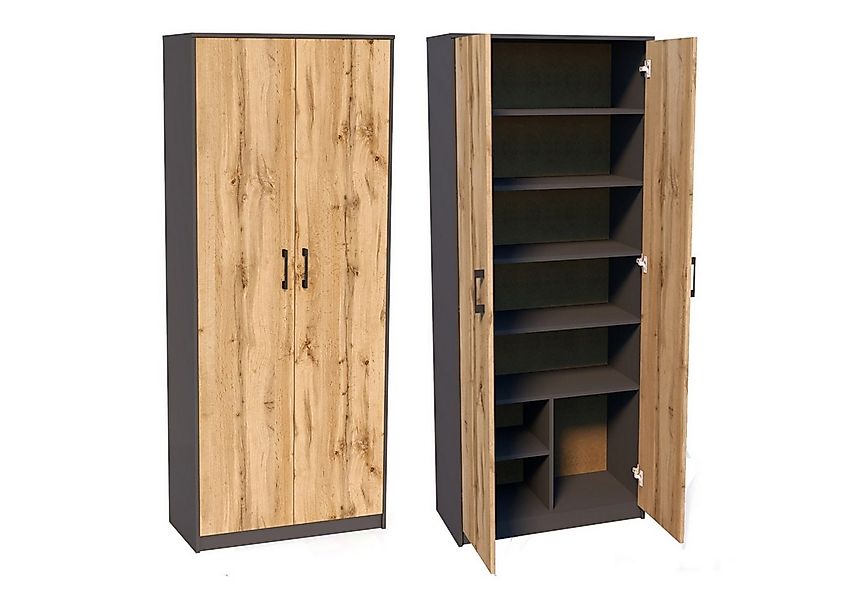 Home Collective Mehrzweckschrank mit 8 Fächern Besenschrank Haushaltsschran günstig online kaufen