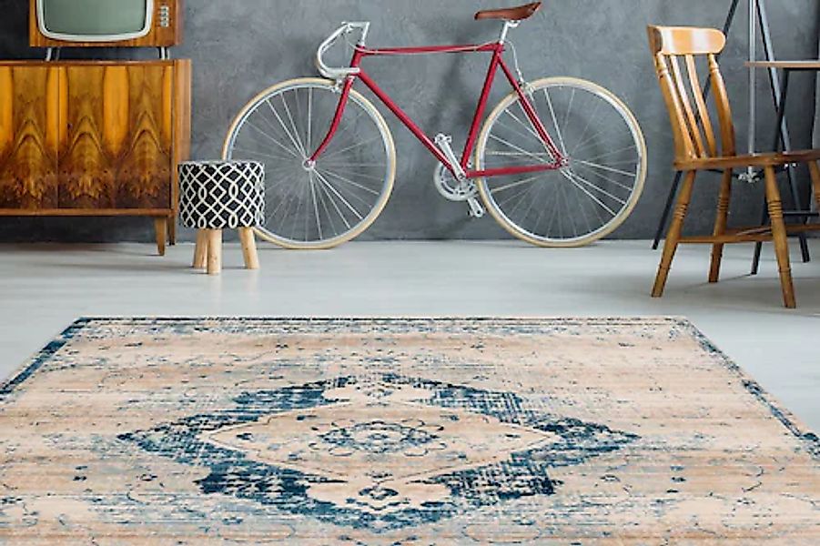 my home Teppich »Marina«, rechteckig, 5 mm Höhe, Wohnzimmer günstig online kaufen