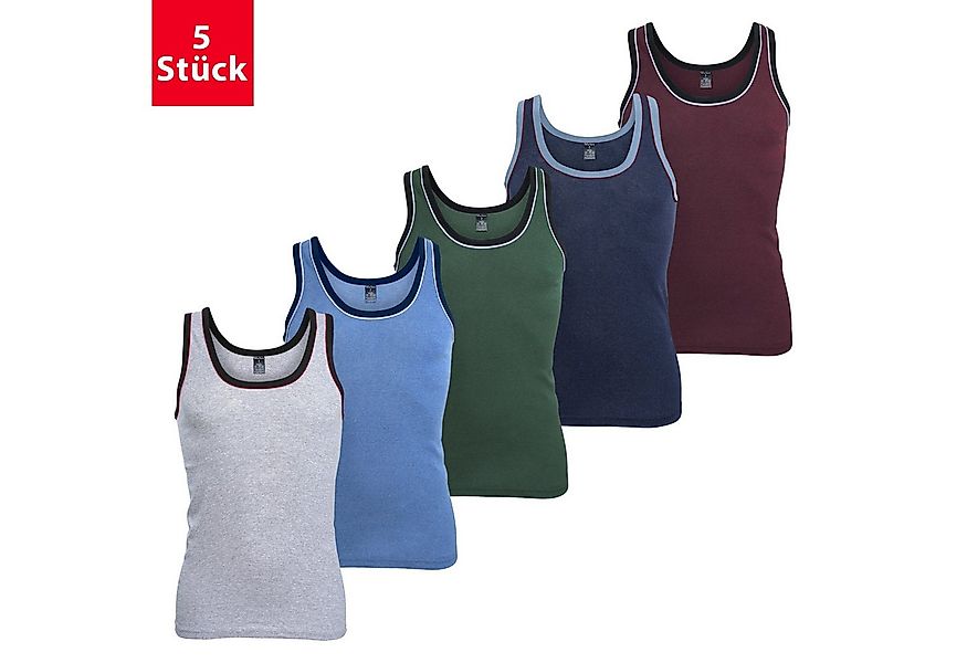 MT Unterhemd Herren Melange Tank-Top (5er Pack) Baumwoll Unterhemden günstig online kaufen
