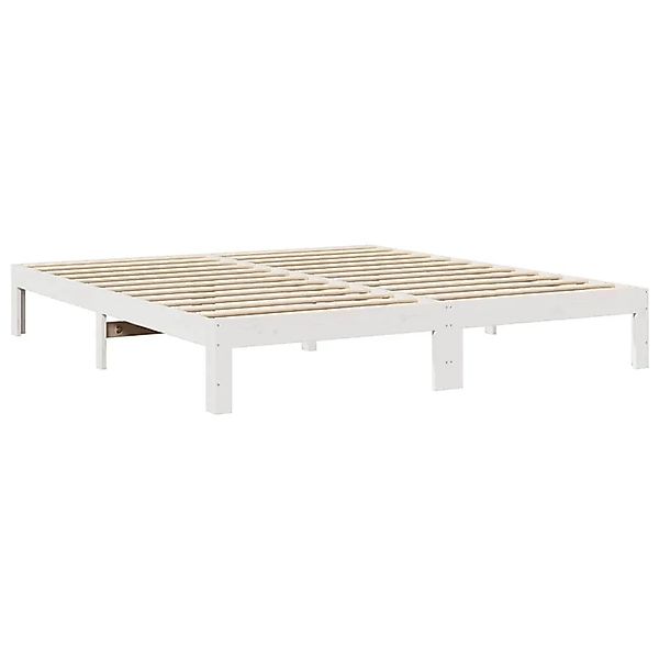 vidaXL Massivholzbett ohne Matratze Weiß 180x200 cm Kiefernholz 859224 günstig online kaufen