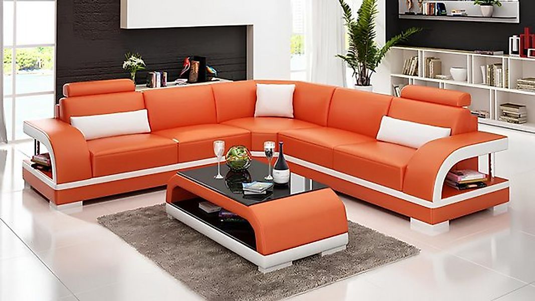 Xlmoebel Ecksofa große Ledercouch für das Wohnzimmer mit modernem Design un günstig online kaufen