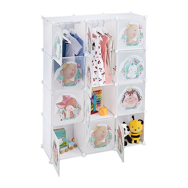 relaxdays Steckregal Kinder Steckregal mit Kleiderstangen günstig online kaufen