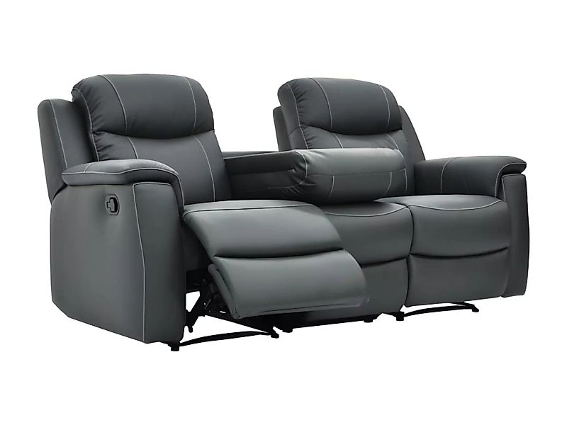 Relaxsofa Leder 3-Sitzer - Anthrazit - EVASION günstig online kaufen