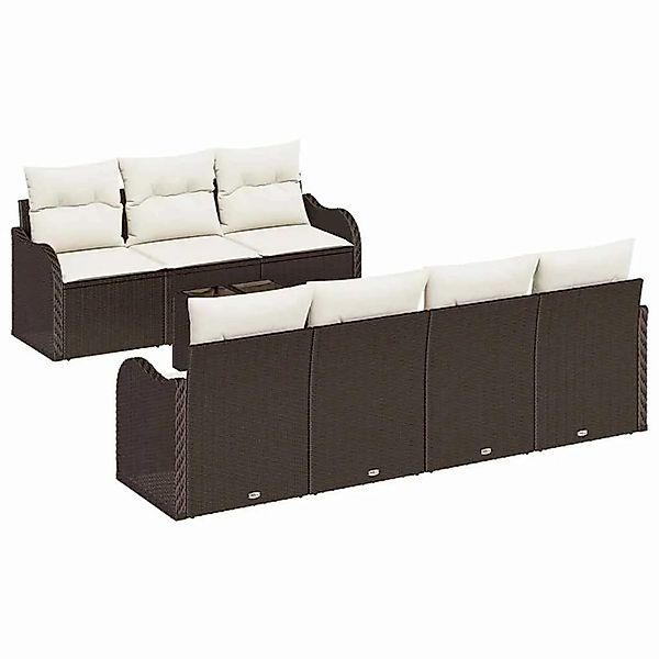 vidaXL Gartensofa-set Braun 55 x 55 x 37 cm Poly-Rattan 3345608 günstig online kaufen