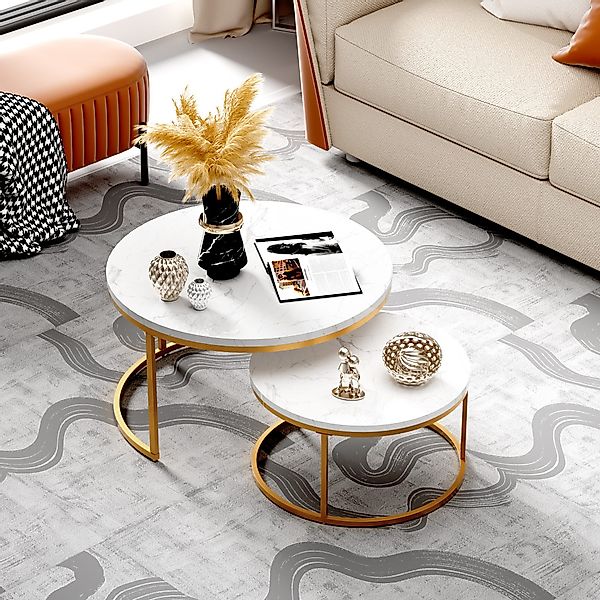 OKWISH Couchtisch 2-teiliges Couchtisch-Set mit elegantem Design (tabiler E günstig online kaufen