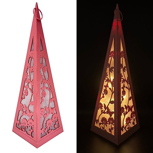 Online-Fuchs LED Laterne Pyramide mit Schmetterlingen günstig online kaufen