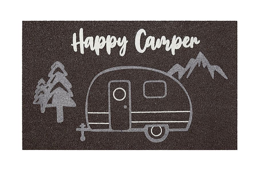 Wecon home Fußmatte "Happy Camper" rechteckig 18 mm Höhe rutschfest, robust günstig online kaufen