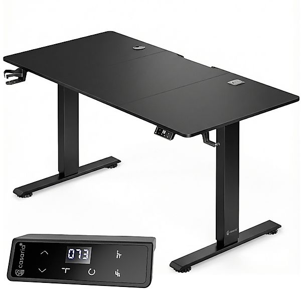 Höhenverstellbarer Schreibtisch Schwarz 140x60x72-117cm günstig online kaufen