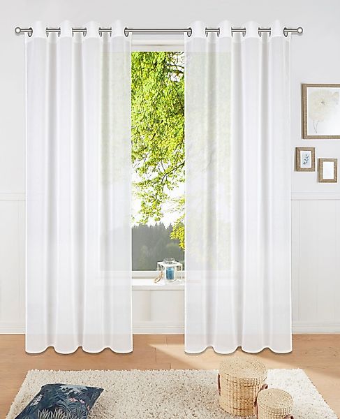 my home Gardine "Dolly" Ösen 1 Stk. tlg. Transparent, Gewebt, Polyester günstig online kaufen