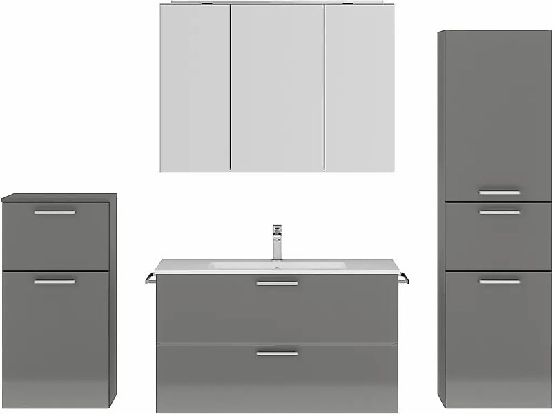 nobilia Badmöbel-Set "Tolvina" vormontiert, mit Soft-Close, 4 Stk. tlg. günstig online kaufen