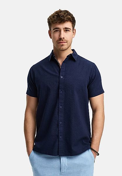 Indicode Kurzarmhemd Herren INMaribo Herrenhemd Kurzarm aus Seersucker-Mate günstig online kaufen