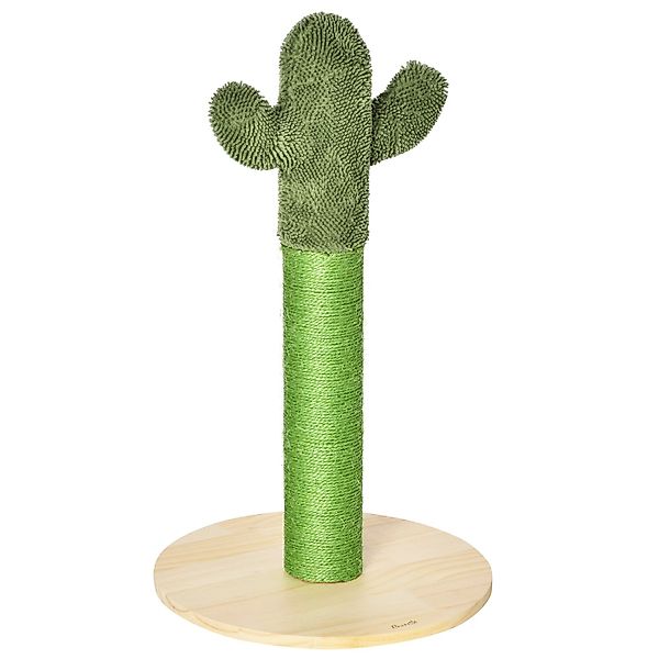 PawHut Kratzsäule Kiefernholz Sisal Seil Spielzeug 65 cm Hoch günstig online kaufen