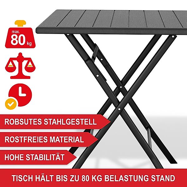 Onbest Klapptisch Balkontisch mit Holzoptik klappbar, günstig online kaufen