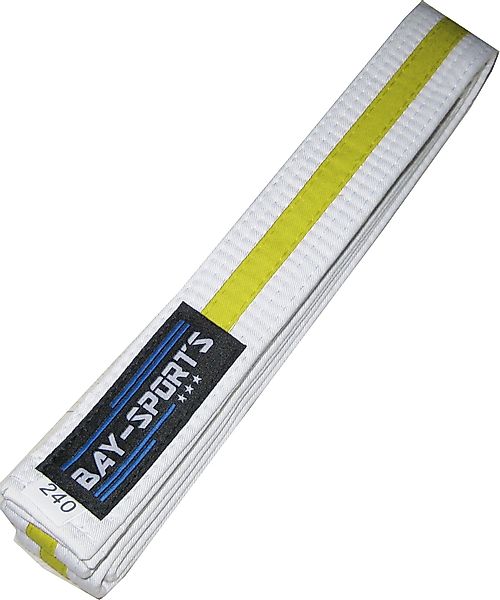 BAY-Sports Karateanzug Budogürtel weiß/gelb/weiß Zweifarbig, Karategürtel günstig online kaufen