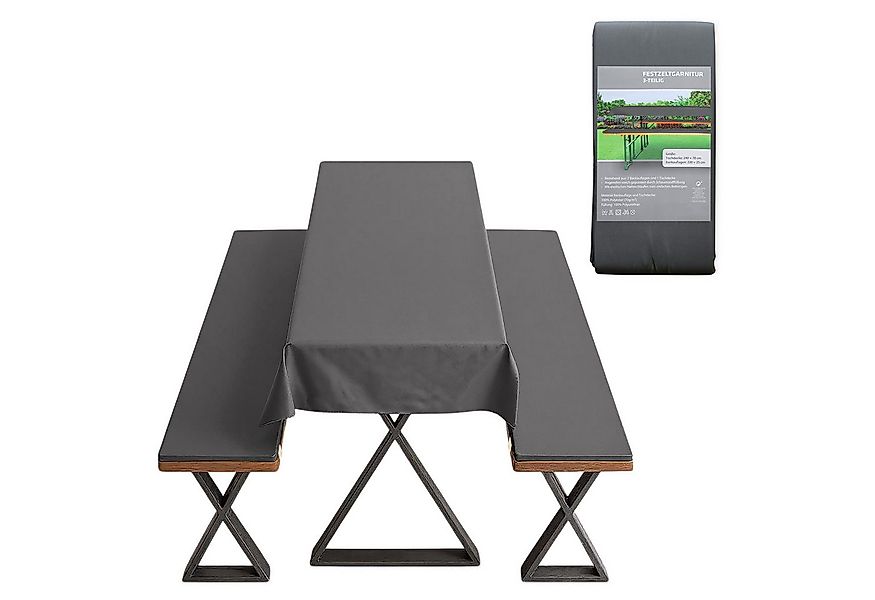 Spetebo Bierzeltgarnitur Universal Auflagenset gepolstert anthrazit - 3-tei günstig online kaufen
