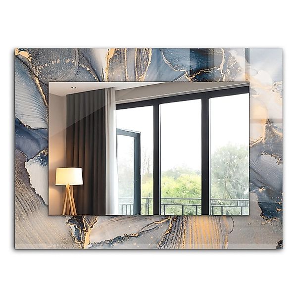 Tulup Bedruckter Spiegel Abstrakte Blaue Kunst 80x60 cm Rechteckig Spiegel günstig online kaufen