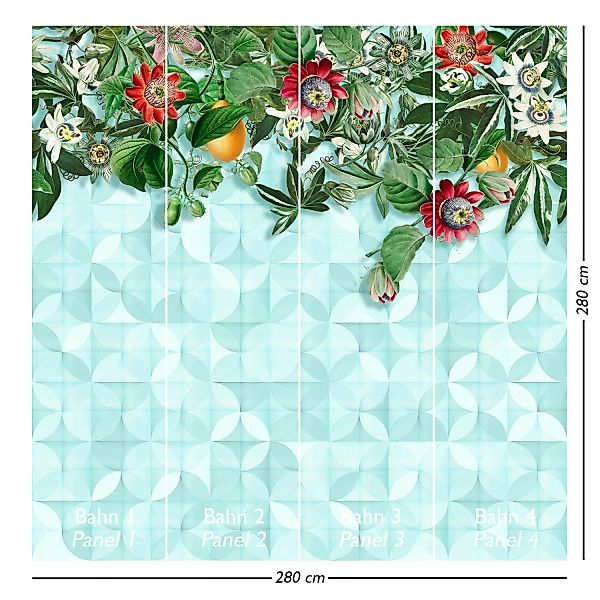Lilli B. Fototapete Passion 2,80 x 2,80 m Mehrfarbig Blumen FSC® günstig online kaufen