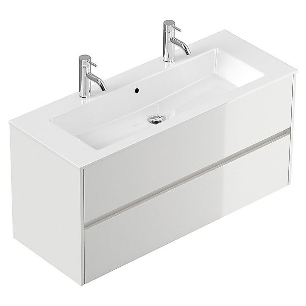 Lomadox Doppelwaschtisch LIVIGNO-02, 120cm breit, Mineralgusswaschbecken, günstig online kaufen