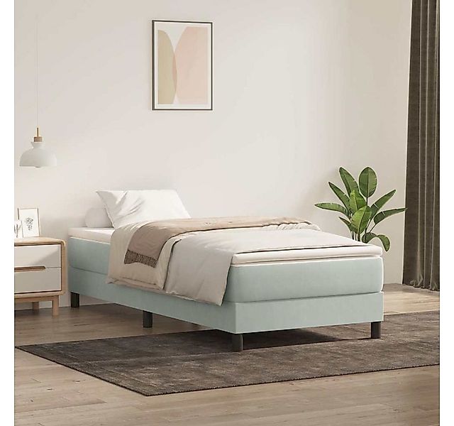 vidaXL Boxspringbett, Boxspringbett ohne Matratze Dunkelgrau 80x220 cm Samt günstig online kaufen