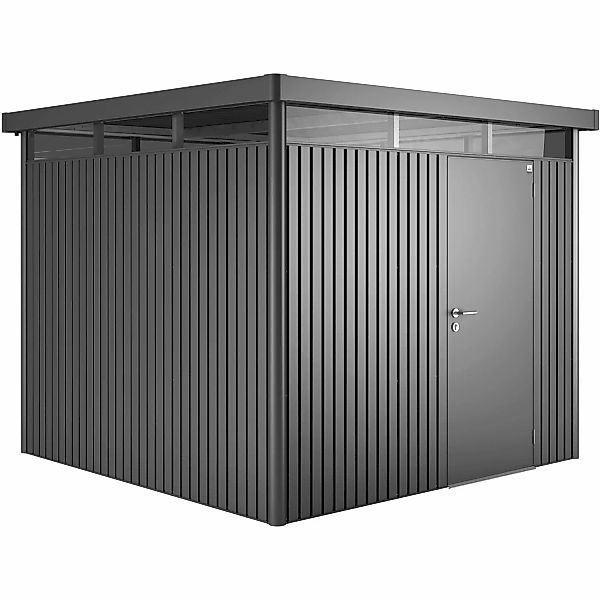 Biohort Metall-Gerätehaus HighLine Dunkelgrau-Metallic 7,6 m² Doppeltür günstig online kaufen