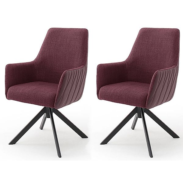 Moderne Esszimmerstühle 2er Set in merlot SVELVIK-05, B/H/T ca. 60/92/65 cm günstig online kaufen