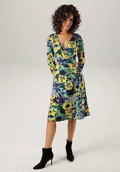 Aniston CASUAL Jerseykleid mit V-Ausschnitt in Wickel-Optik günstig online kaufen