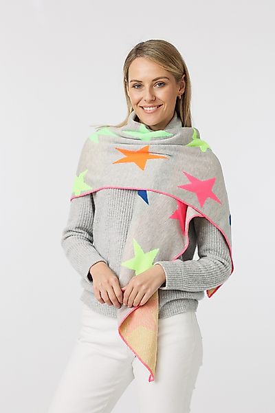 Zwillingsherz Dreieckstuch "Neon" mit großen Sternen, günstig online kaufen