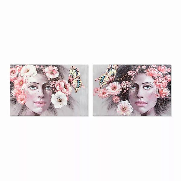 Bild Dkd Home Decor Girl Leinwand Blomster Moderne (120 X 3 X 80 Cm) (2 Stü günstig online kaufen