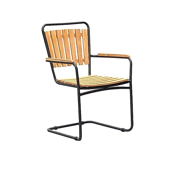 Garden Pleasure Gartensessel Covina Stahl mit Armlehnen Braun-Schwarz 4er S günstig online kaufen