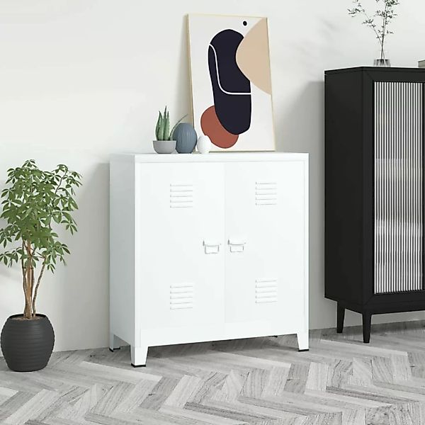 Industrial Aktenschrank Weiß 90x40x100 Cm Stahl günstig online kaufen