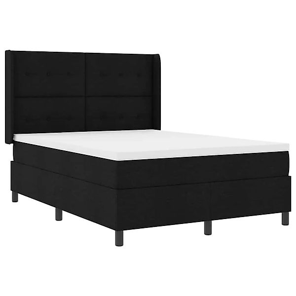 vidaXL LED Boxspringbett mit Matratze Schwarz 140 x 190 cm Stoff 3343499 günstig online kaufen